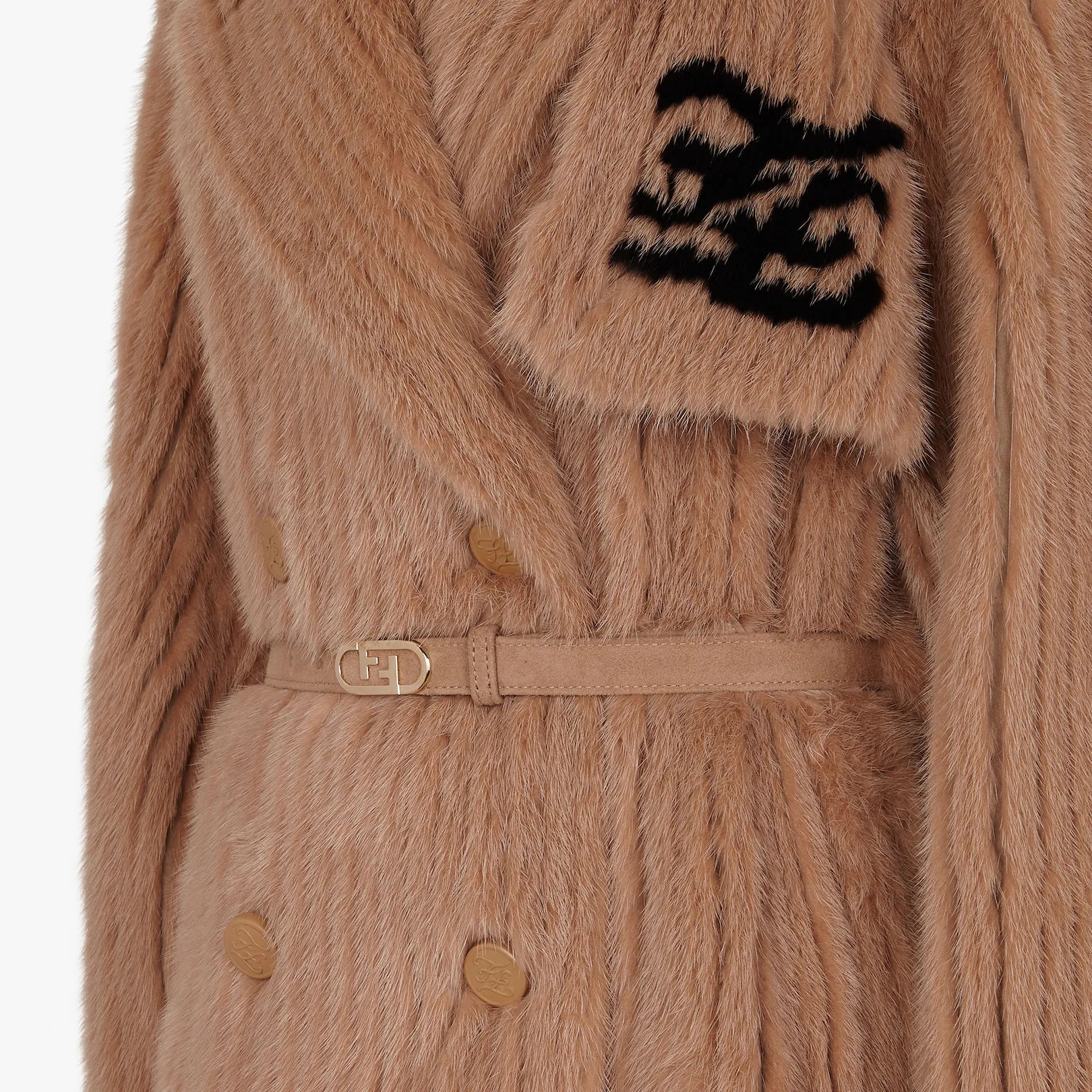 Brown mink trench coat - 3