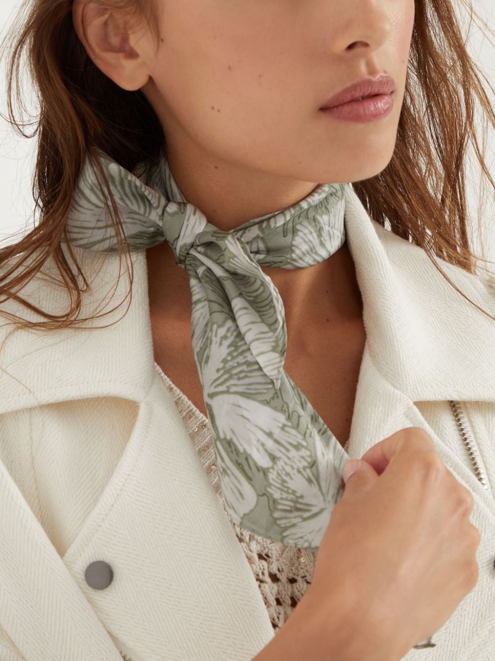 floral-print silk scarf - 4