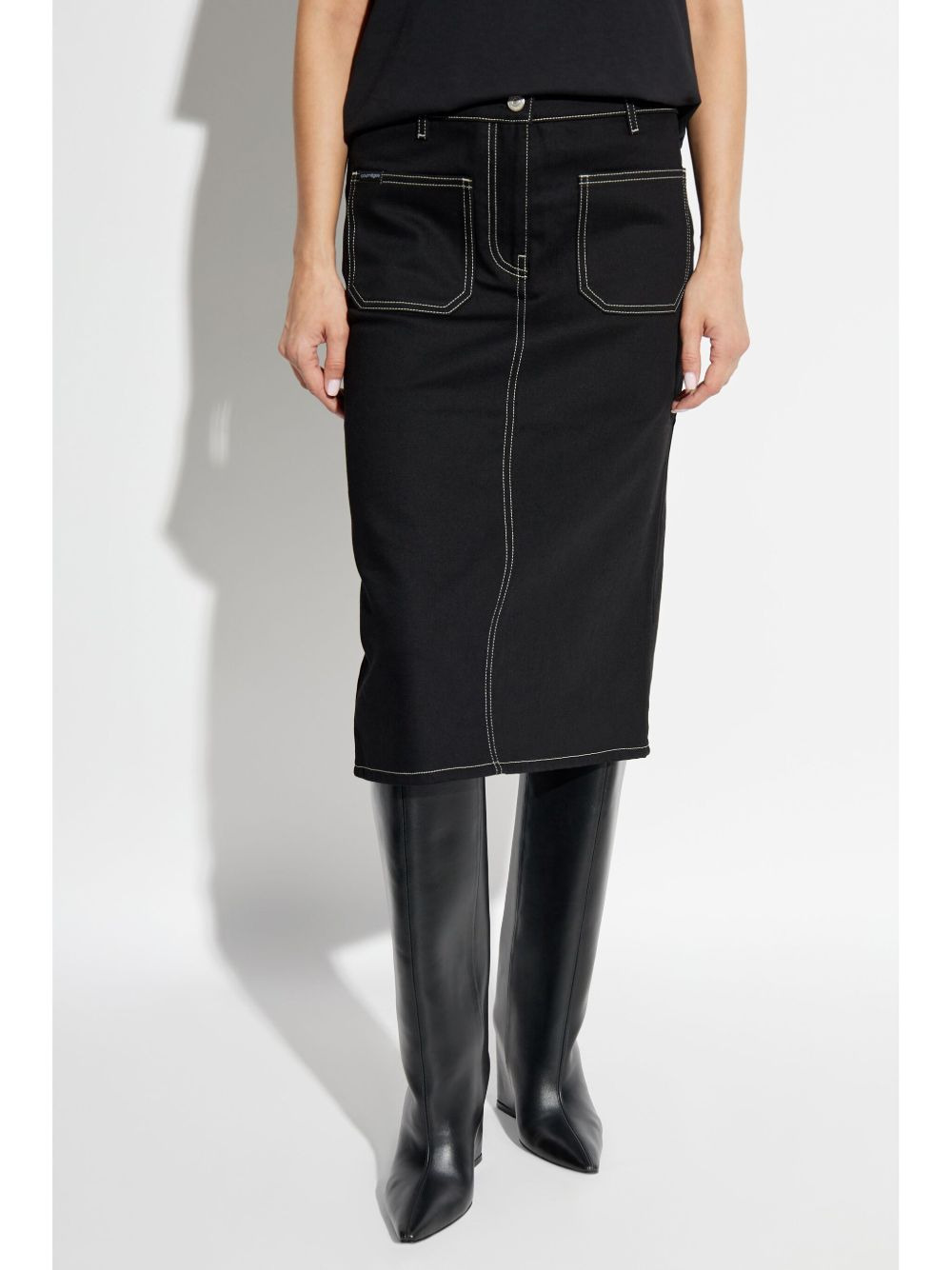 denim straight skirt - 3