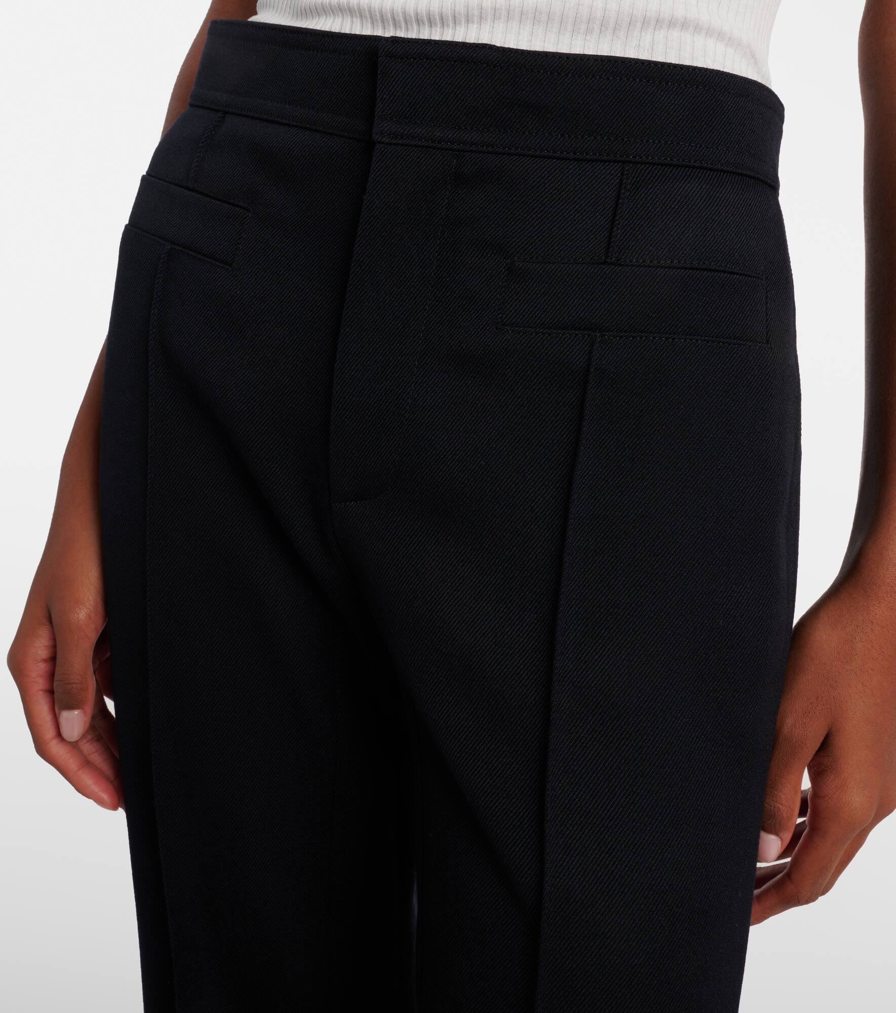 Virgin wool gabardine flared pants - 4