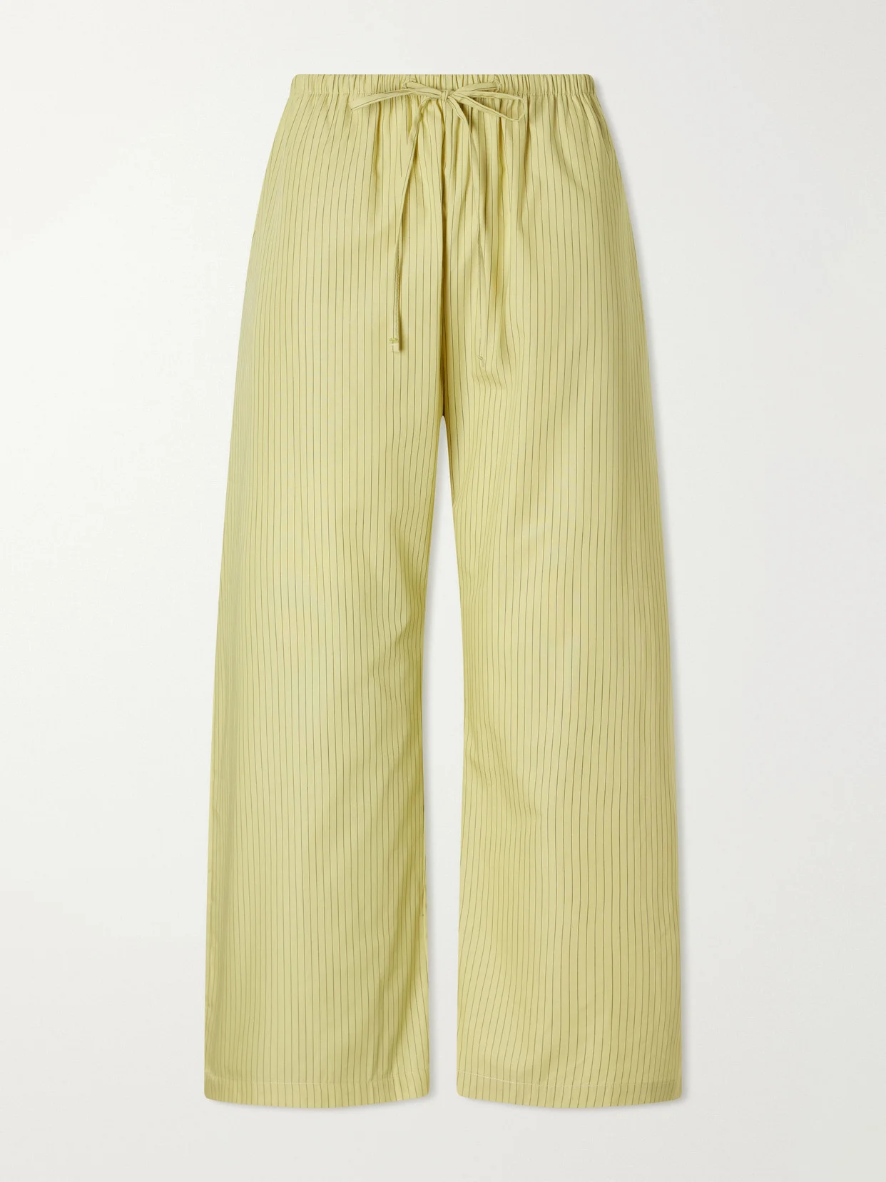 Yoshi Striped Cotton And Lyocell-blend Wide-leg Pants - 1