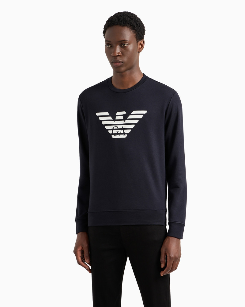EMPORIO ARMANI Modal-blend sweatshirt with logo print outlook