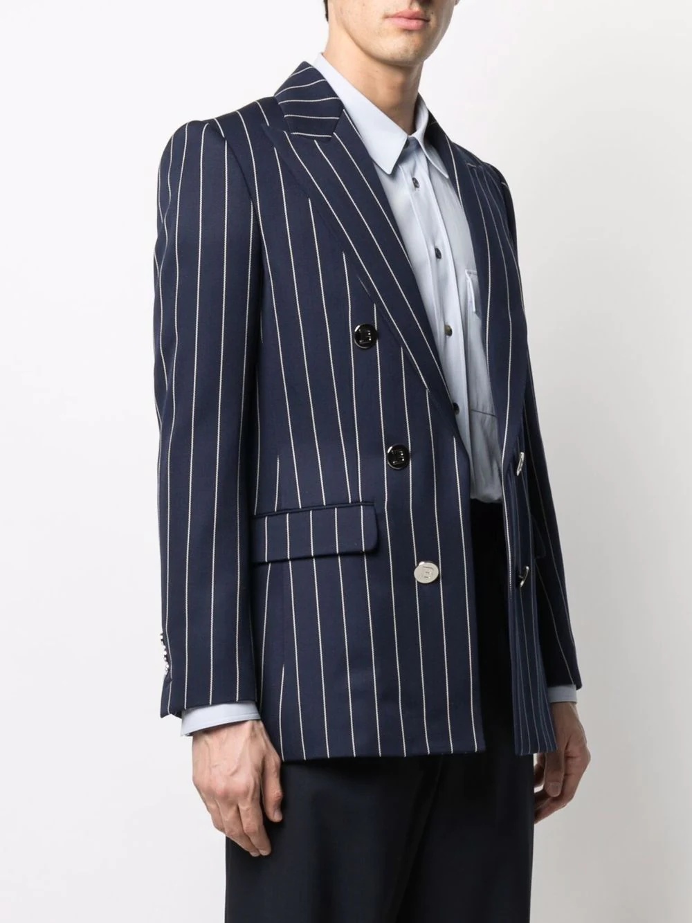 peak-lapel double-breasted blazer - 3