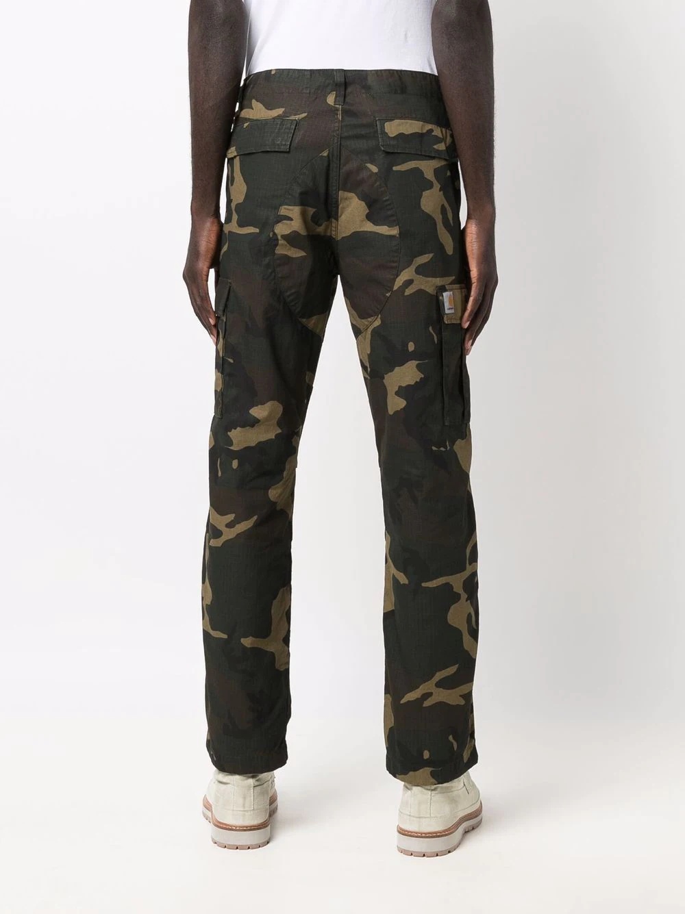 camouflage straight-leg trousers - 4