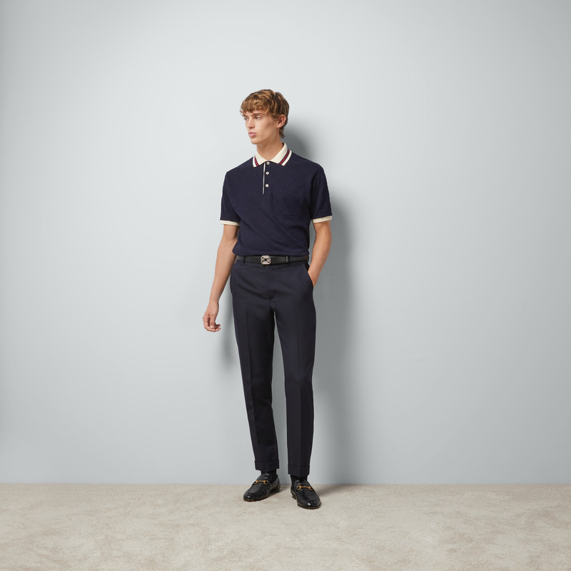 GUCCI Cotton polo shirt with GG embroidery outlook