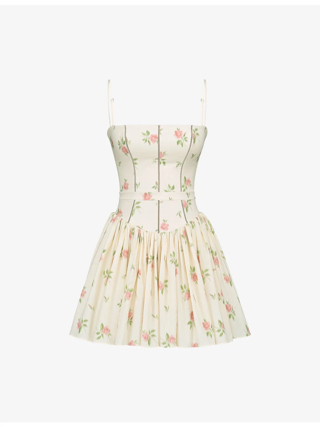 Ysabella Floral-Print Stretch-Cotton Mini Dress - 1