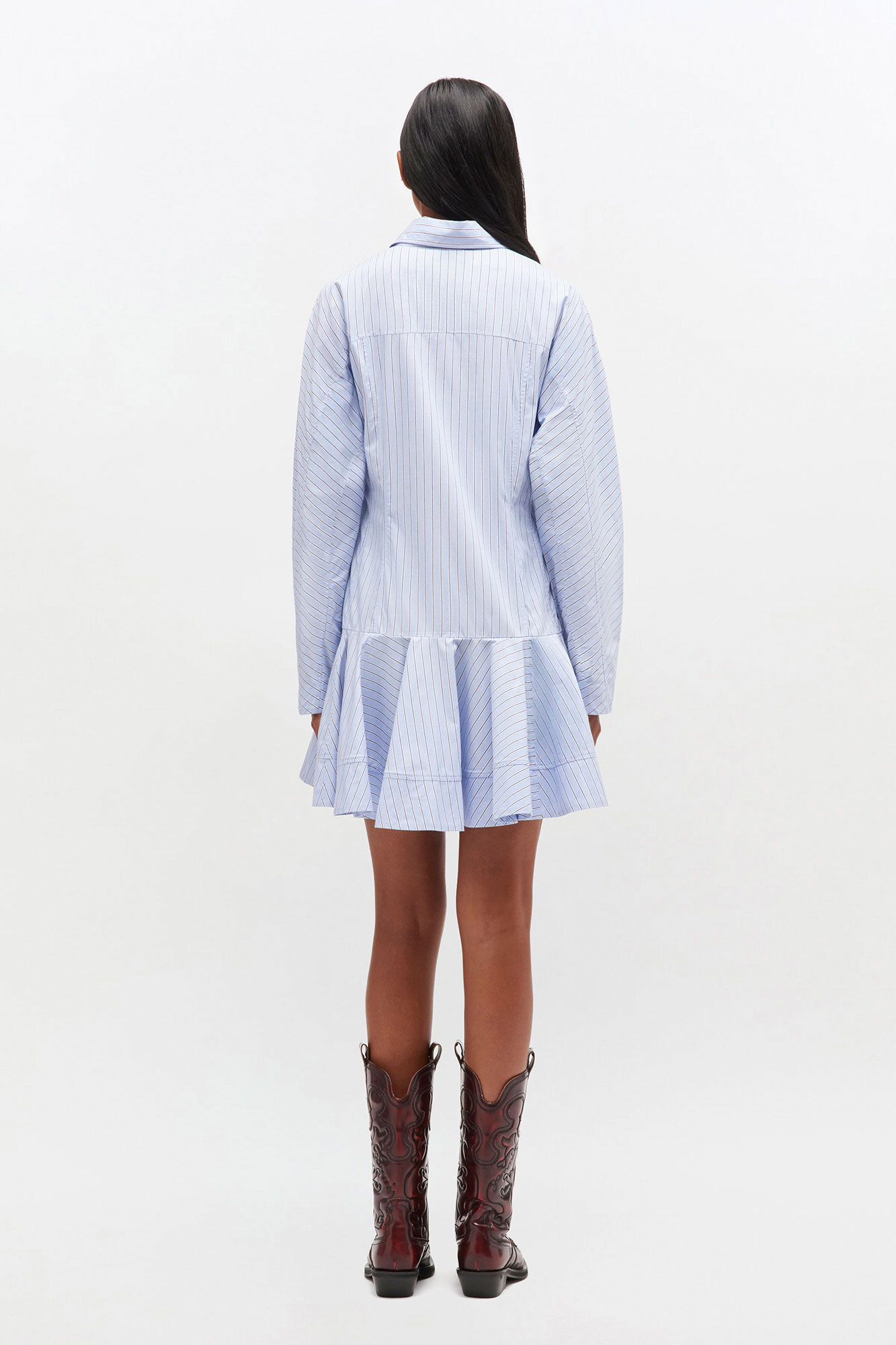 BLUE STRIPE SHIRT DRESS - 3