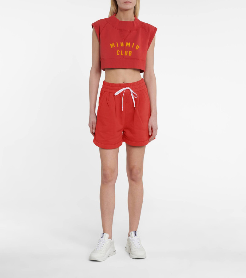 Miu Miu Drawstring cotton shorts outlook