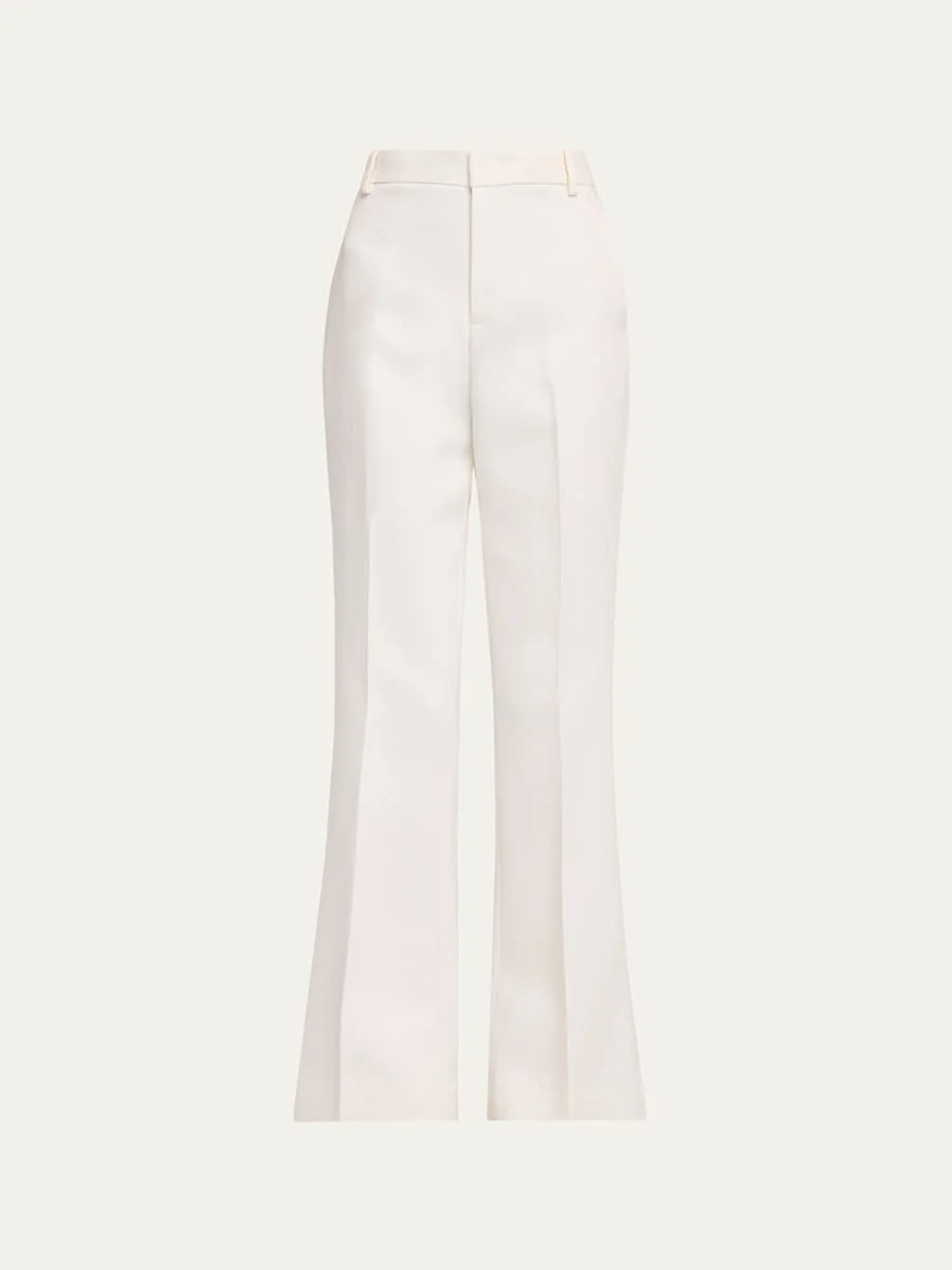 Mid-Rise Flare Trousers - 1