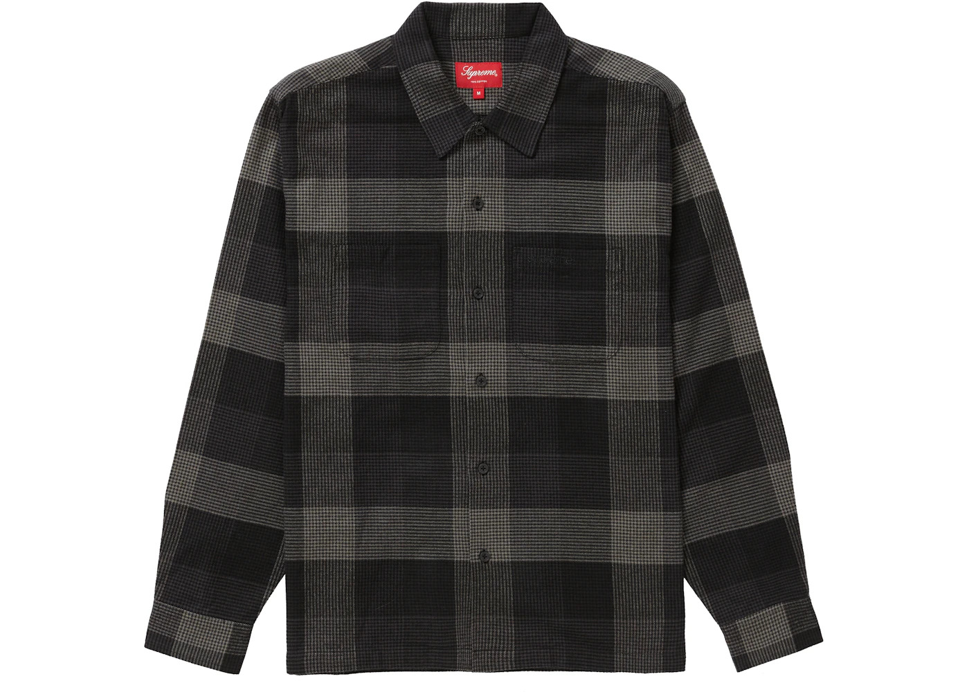 Supreme Plaid Flannel Shirt (FW21) Black - 1