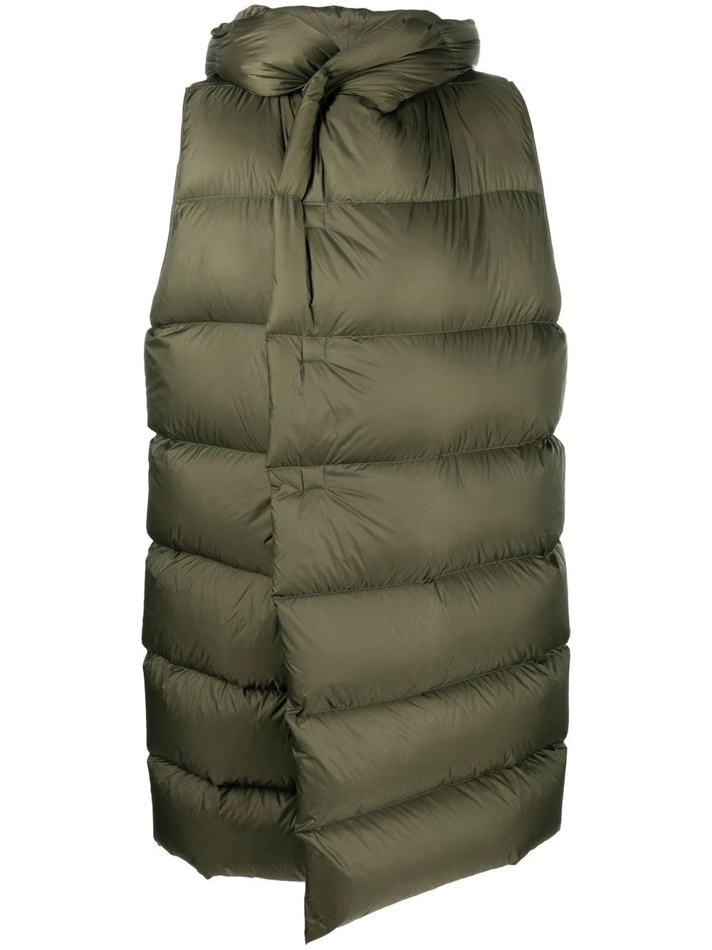 goose-down sleeveless hooded jacket - 1