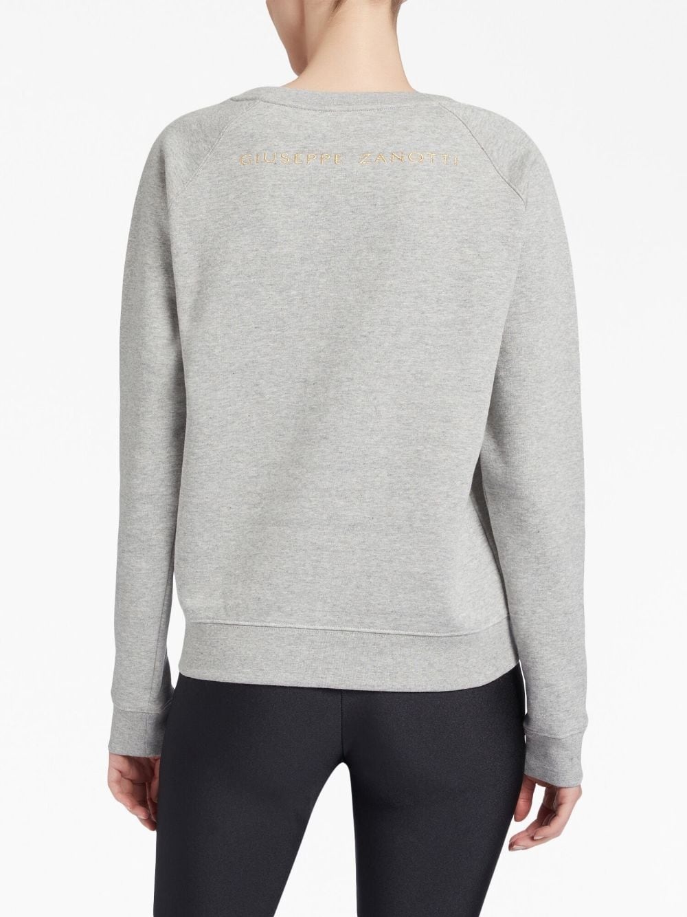 logo-embroidered cotton sweatshirt - 4