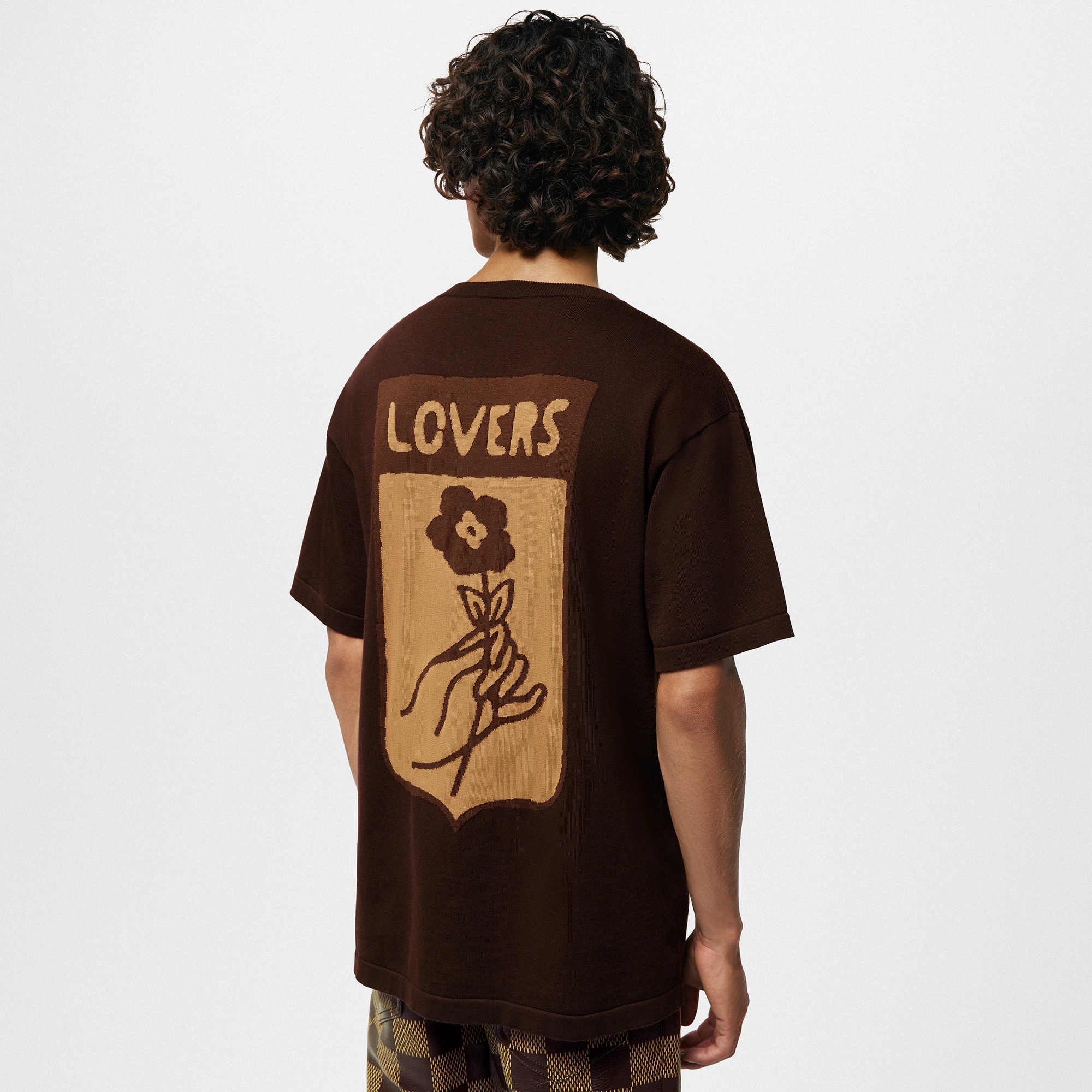 Short-Sleeved Cotton Intarsia Crewneck - 5