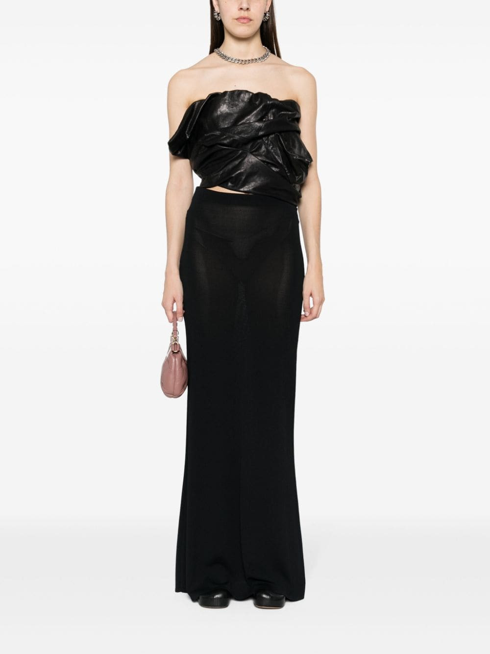 Rick Owens Women Draped Leather Bustier - 2