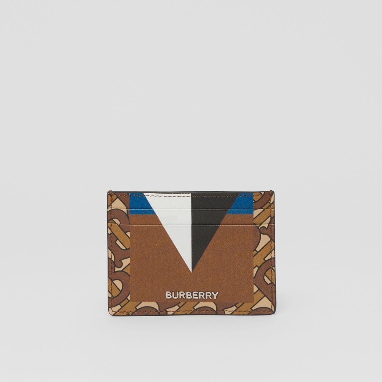 Monogram and Geometric Print Leather Card Case - 5