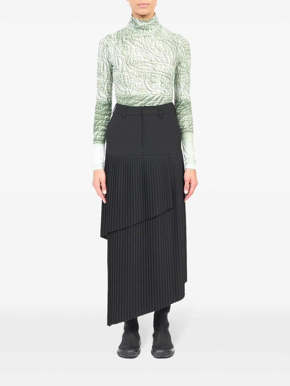 asymmetric fluid gabardine maxi skirt - 2