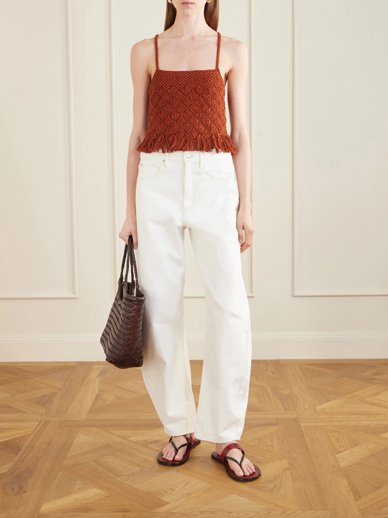 ESCVDO Cantor Fringed Macramè Cotton Top outlook