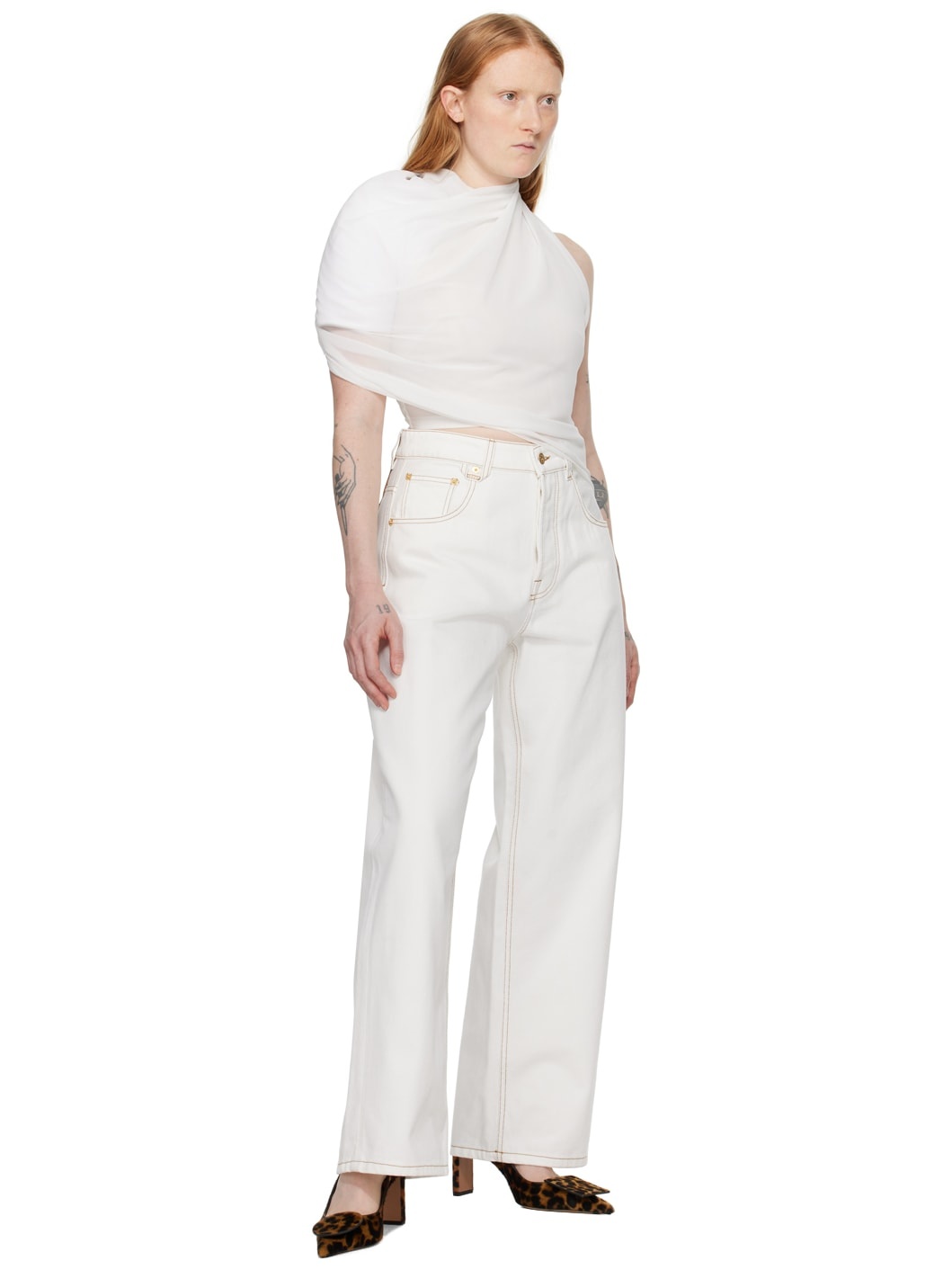 White Les Sculptures 'Le haut Pablo' Blouse - 4