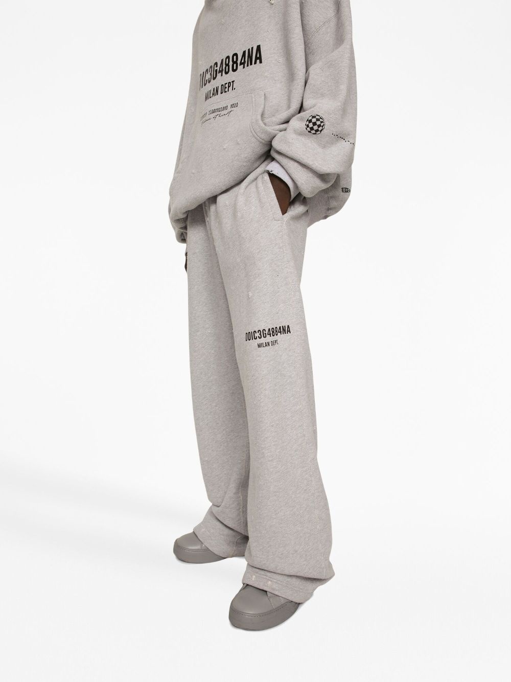 logo-print cotton track pants - 3
