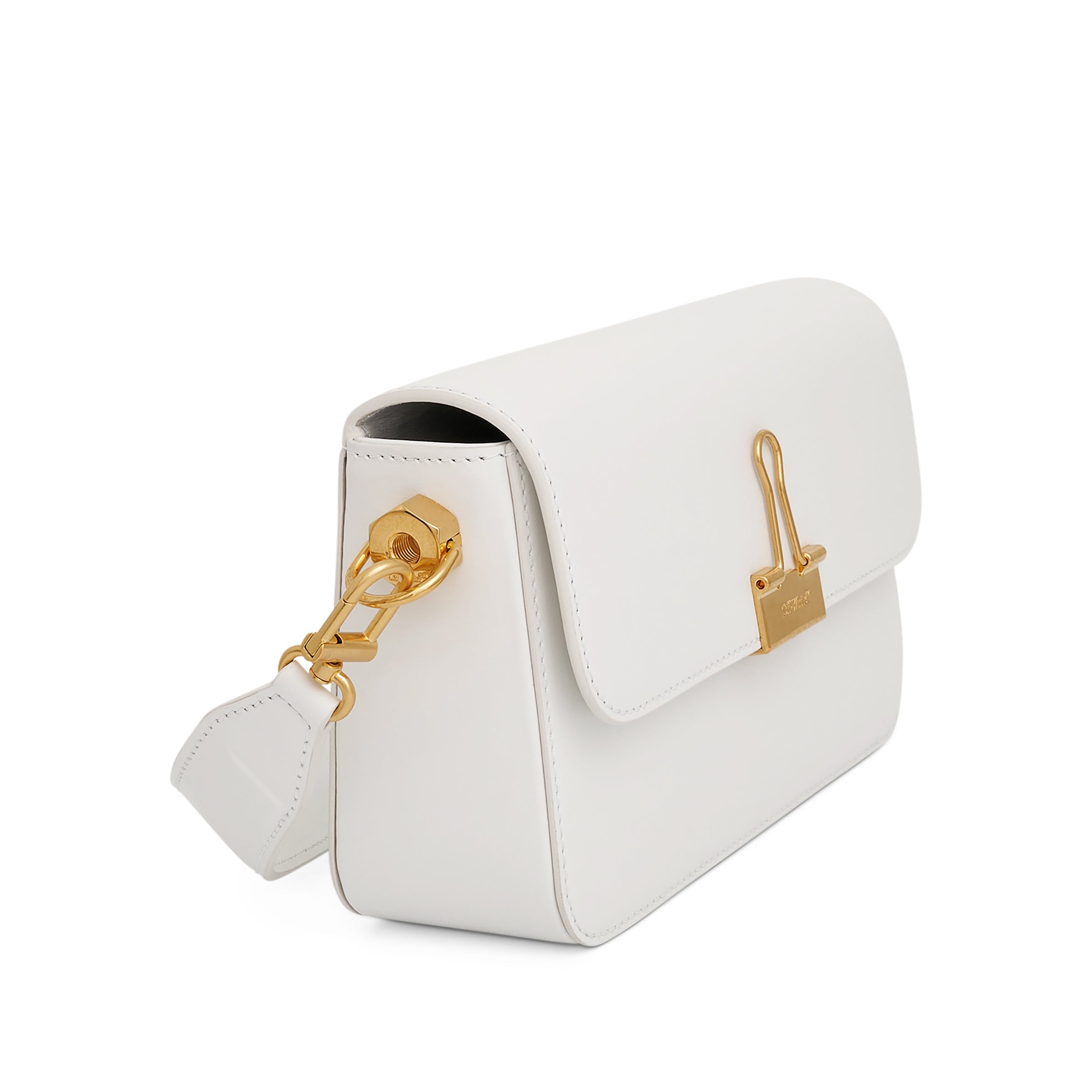 Plain Binder Small Shoulder Bag in White - 2