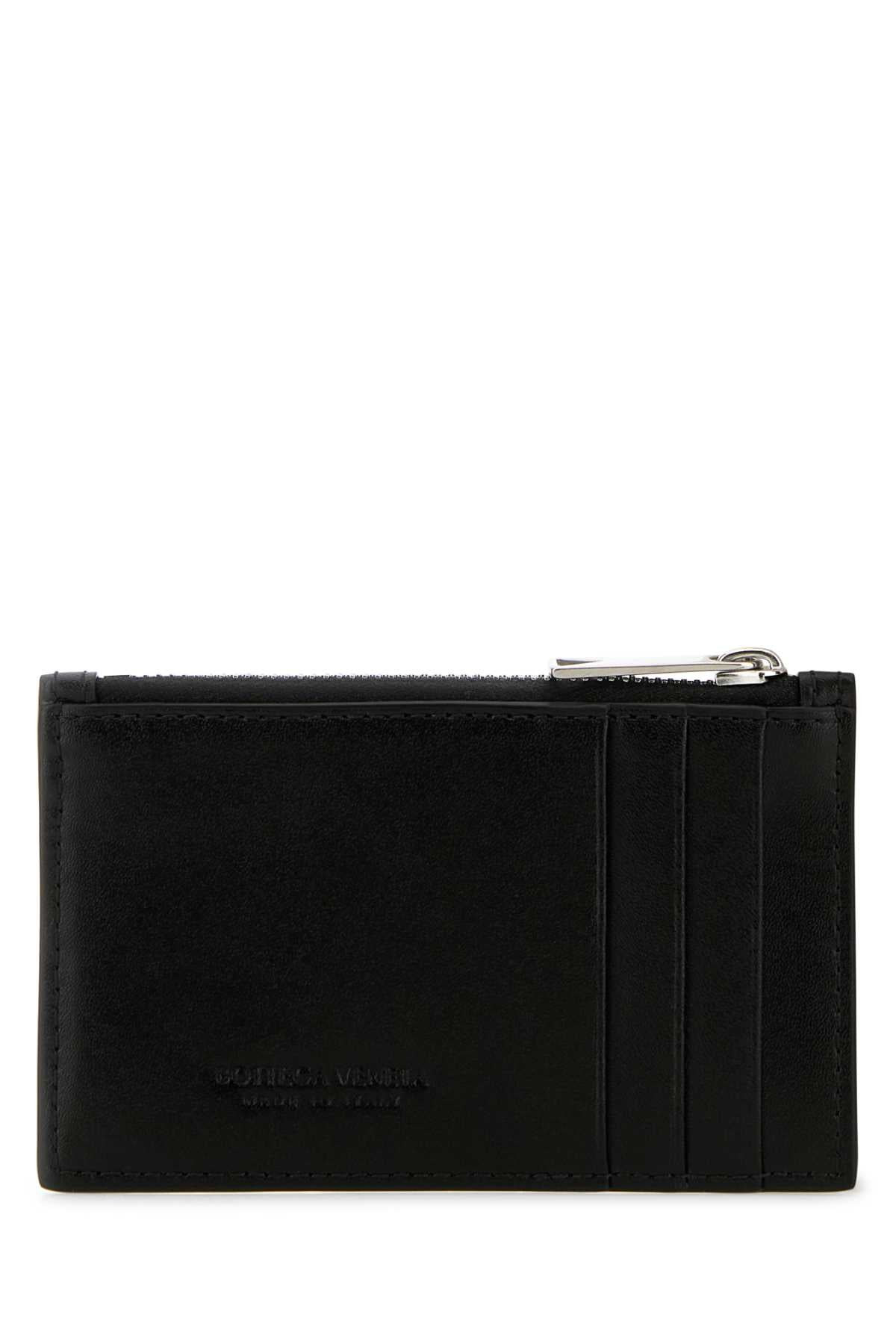 Bottega Veneta Men Black Leather Card Holder - 3