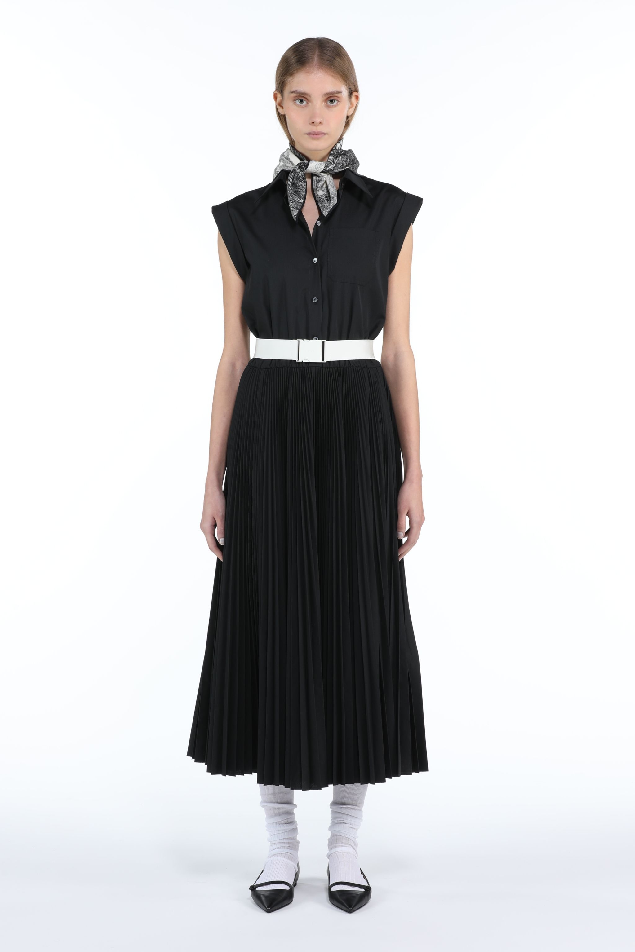 PLEATED SHIRT DRESS - 4