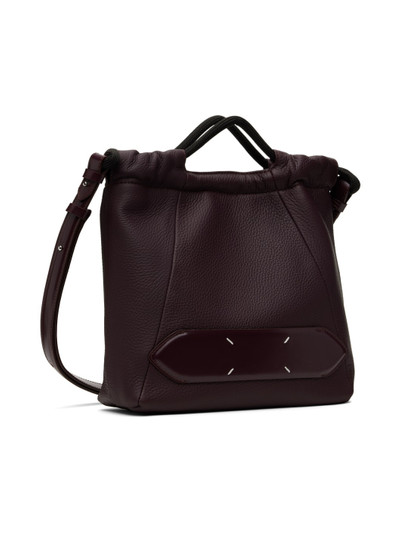 Maison Margiela Burgundy Soft 5AC Drawstring Small Bag outlook