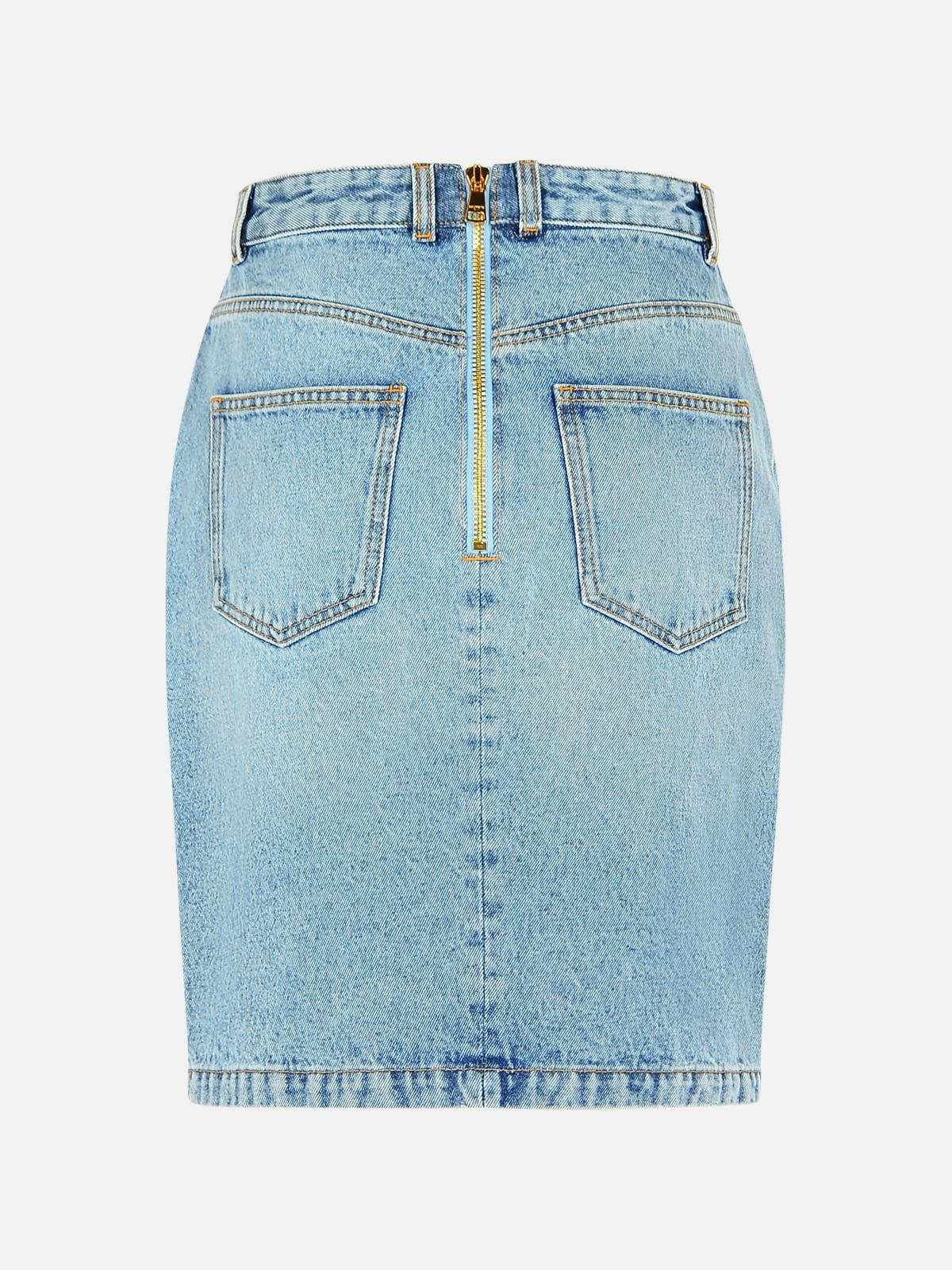 LIGHT BLUE COTTON SKIRT - 3