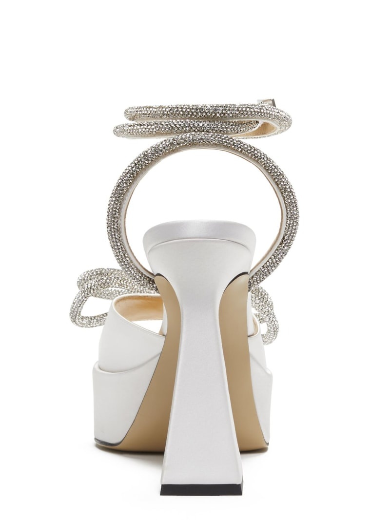 140mm Double bow satin sandals - 5