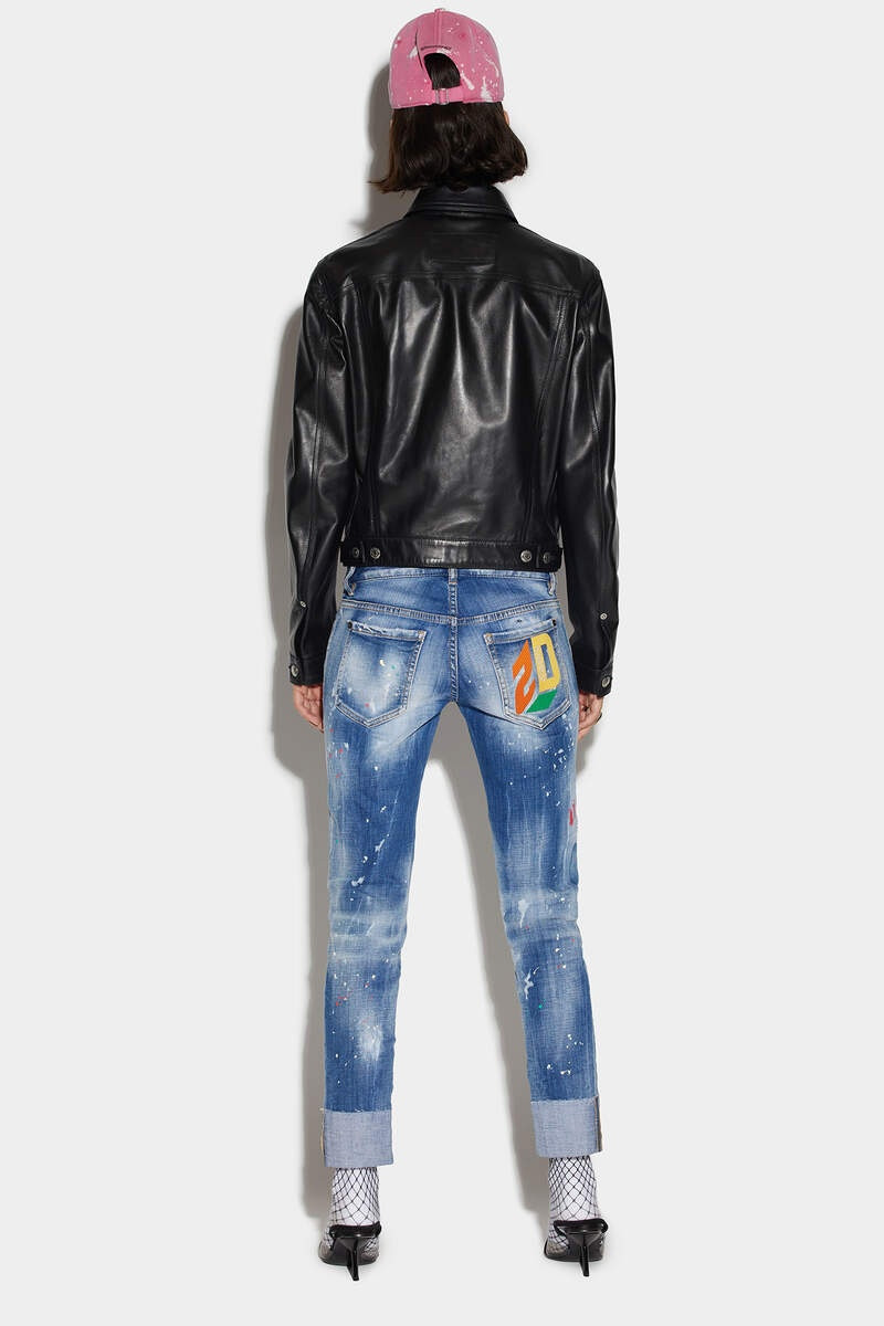 DSQUARED2 LIGHT GLASSY WASH JENNIFER CROPPED JEANS outlook