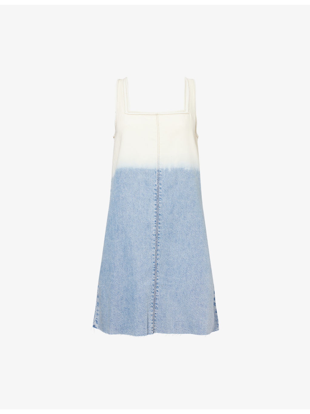 Jayde Square-Neck Denim-Blend Mini Dress - 1
