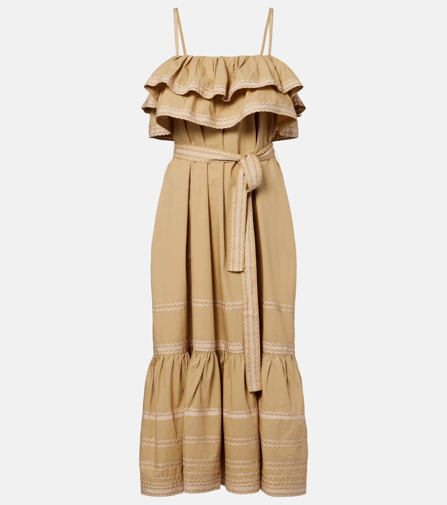 Lucian ruffled cotton midi dress - 1