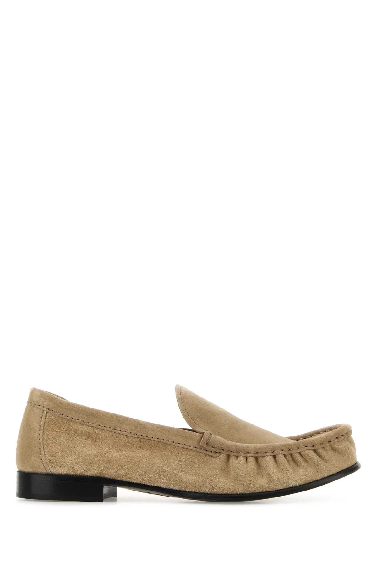 Miu Miu Suede Moccasin Loafer — Beige - 1