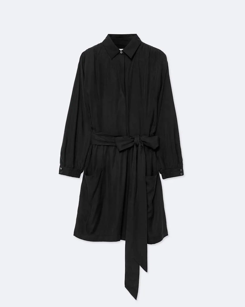 NOORA SILK-VISCOSE MINI DRESS - 1