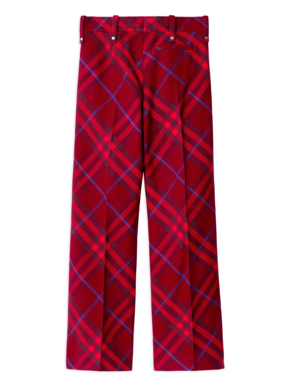 checked straight-leg wool trousers - 6