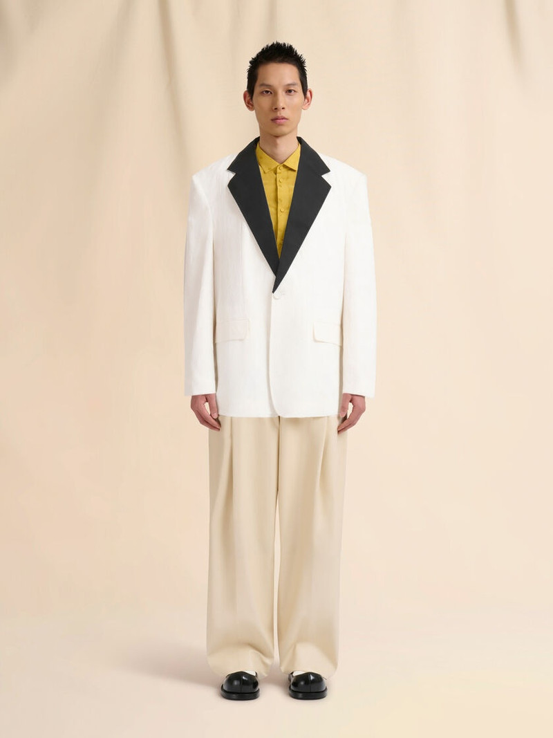 Marni WHITE COTTON JACKET WITH WAVES AND DROPS JACQUARD MOTIF outlook