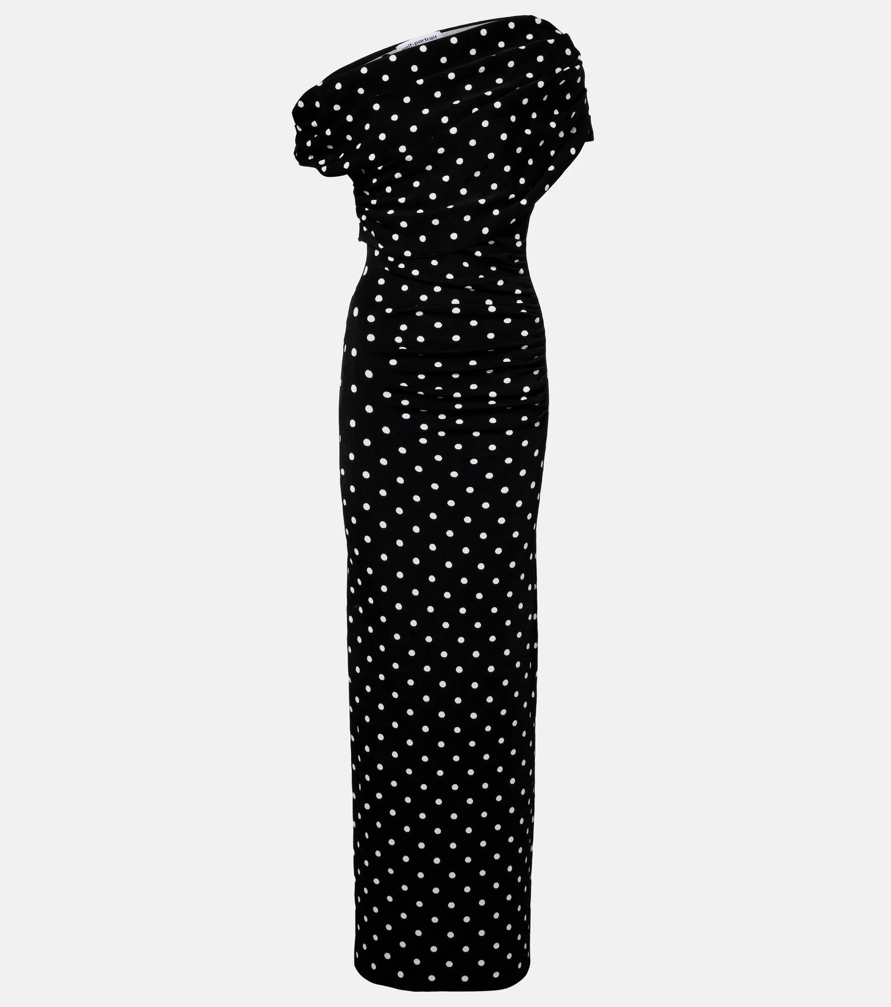 Polka-dot asymmetric maxi dress - 1