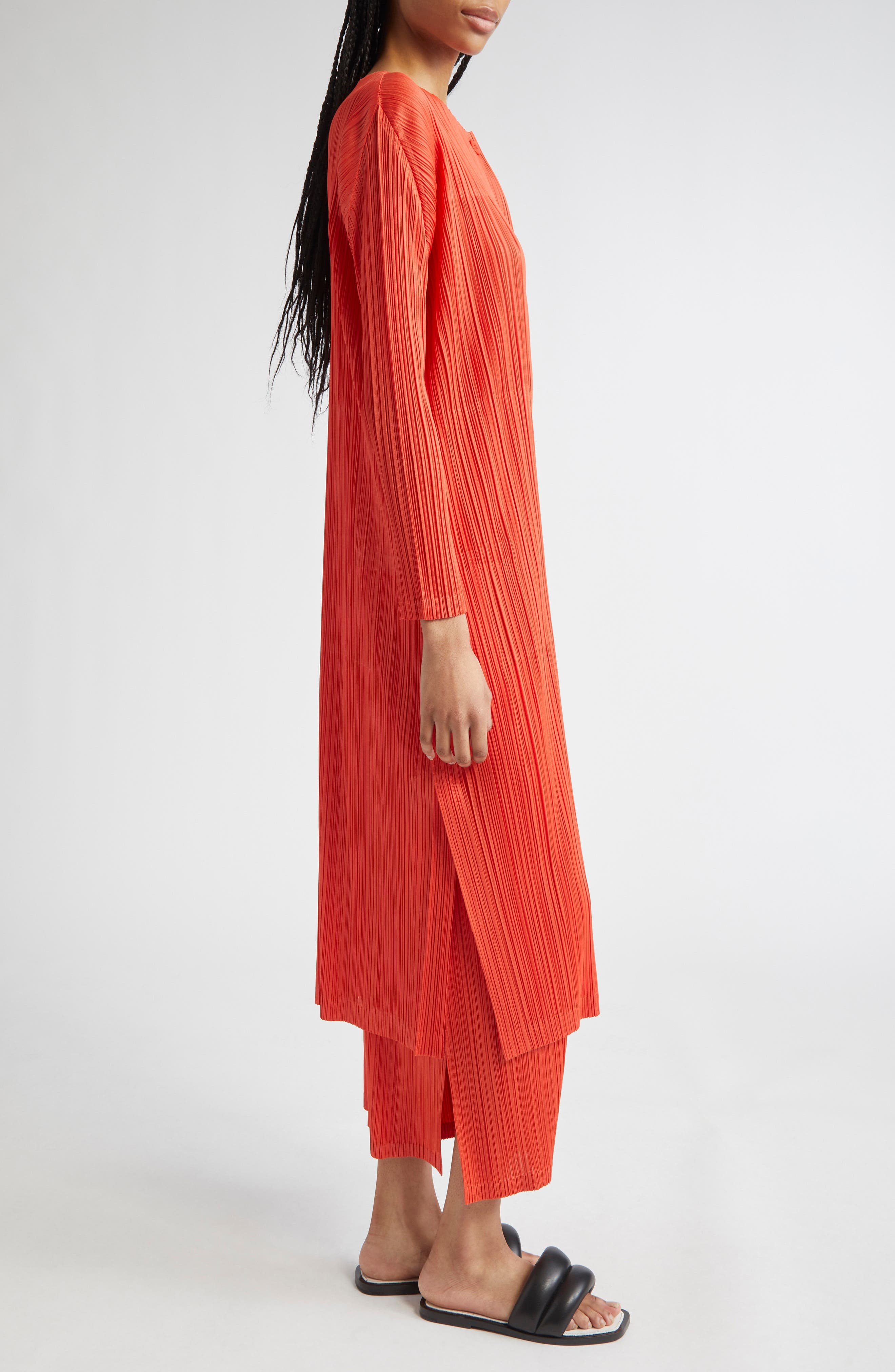 Pleats Please Issey Miyake Monthly Colors February Pleated Cardigan in Red at Nordstrom - 4