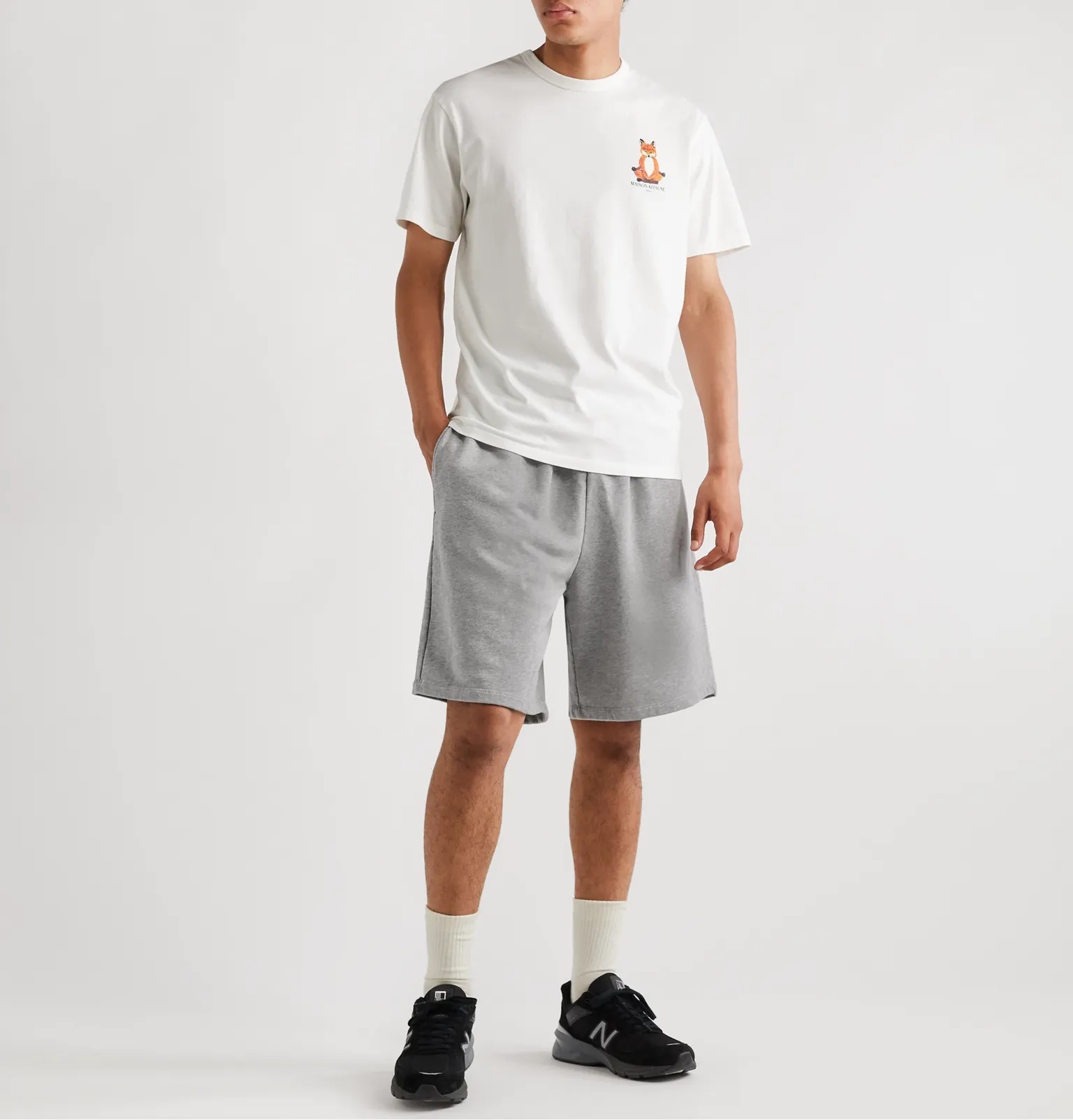 Logo-Appliquéd Mélange Loopback Cotton-Jersey Drawstring Shorts - 2