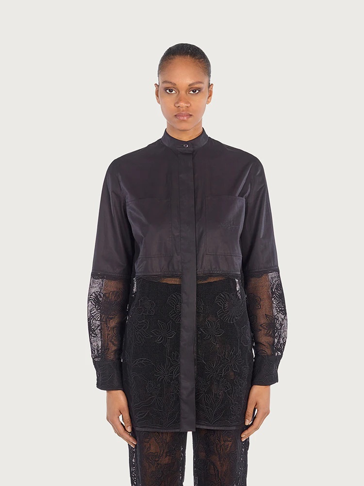 LONG SHIRT WITH CORDONETTO LACE - 2