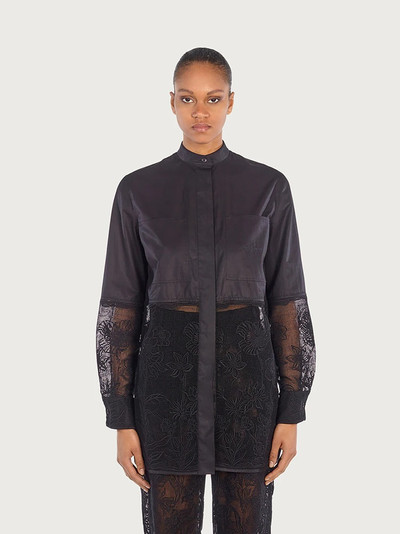 FERRAGAMO LONG SHIRT WITH CORDONETTO LACE outlook