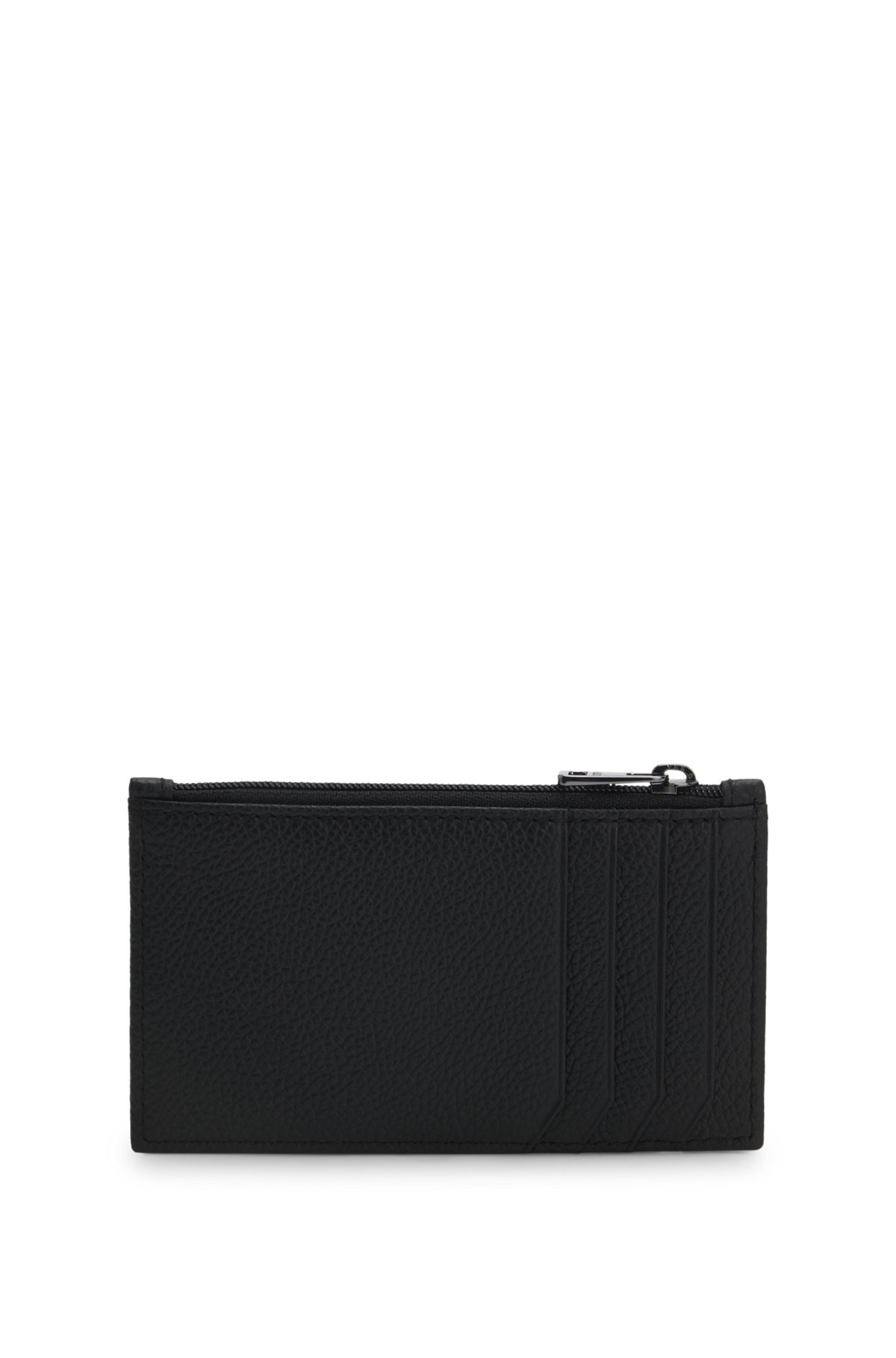 LEATHER CARD HOLDER WITH STACKED-LOGO TRIM - 2