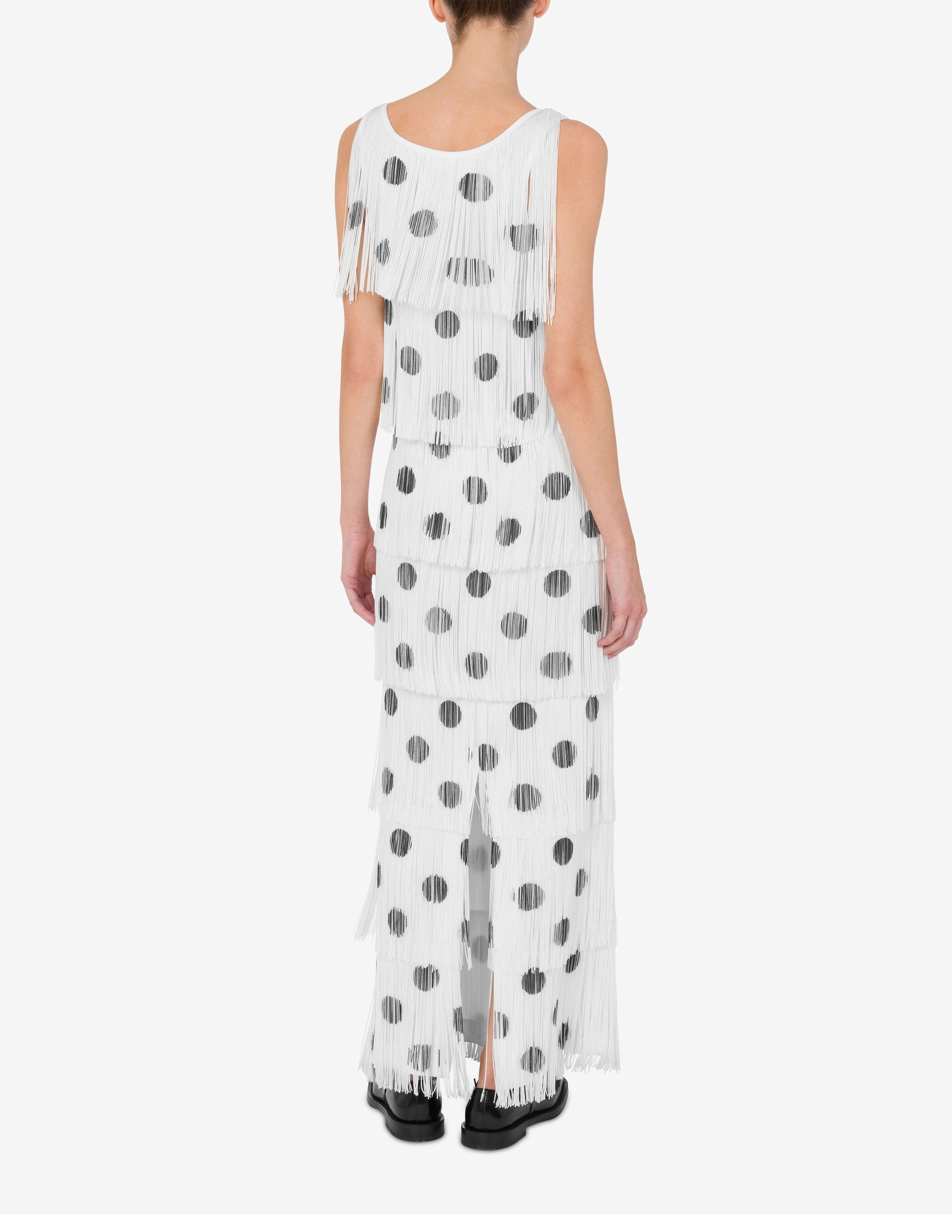JERSEY DRESS WITH FRINGES POLKA DOTS - 2