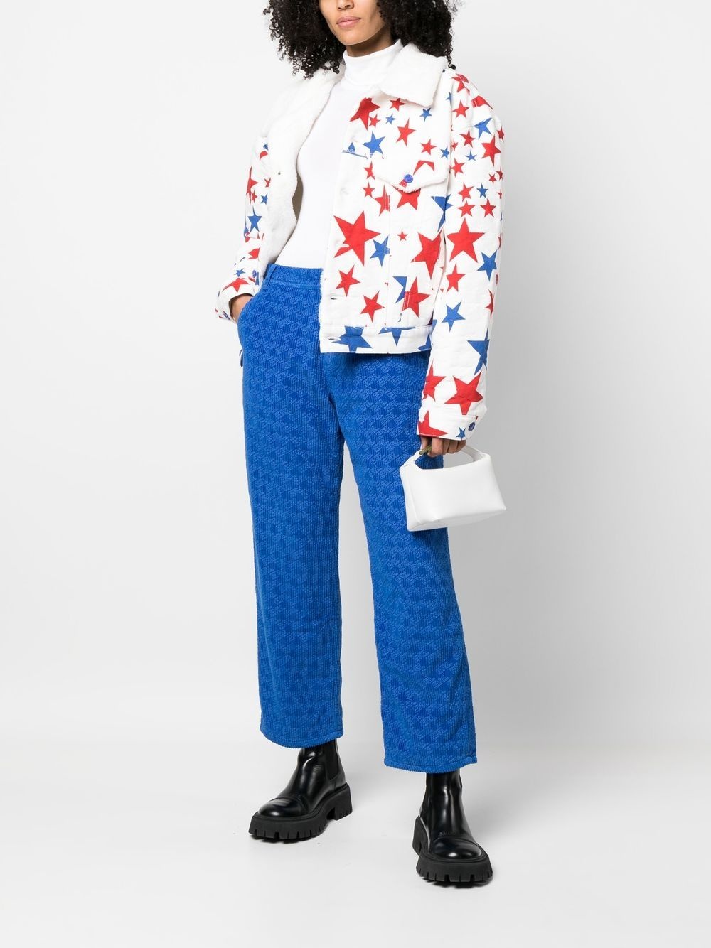 graphic-print corduroy trousers - 2