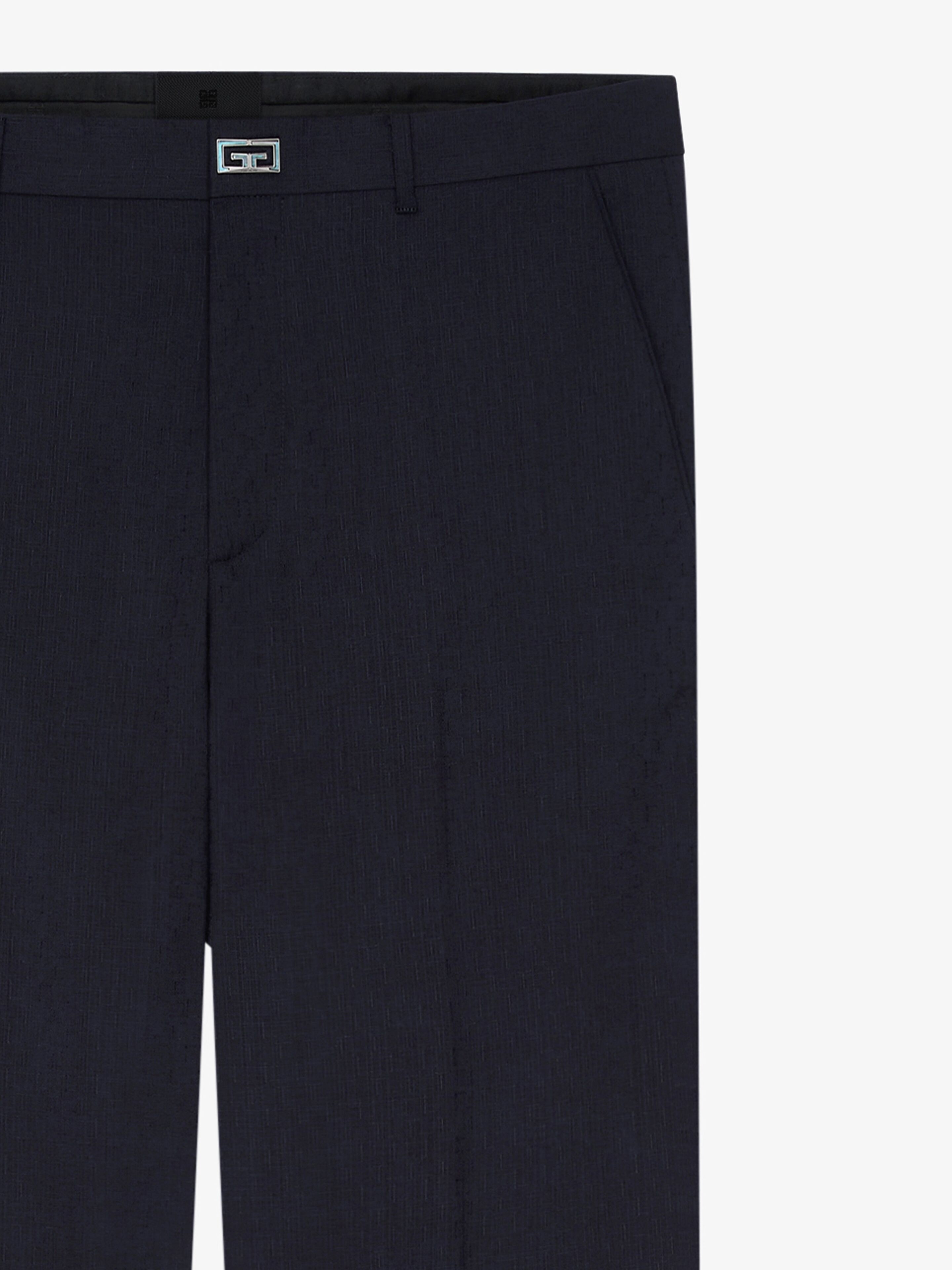 SLIM FIT TAILORED PANTS IN WOOL WITH 2G CLIP - 4