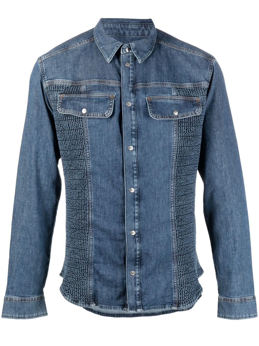 D-WESTY-FS smocked denim shirt - 1