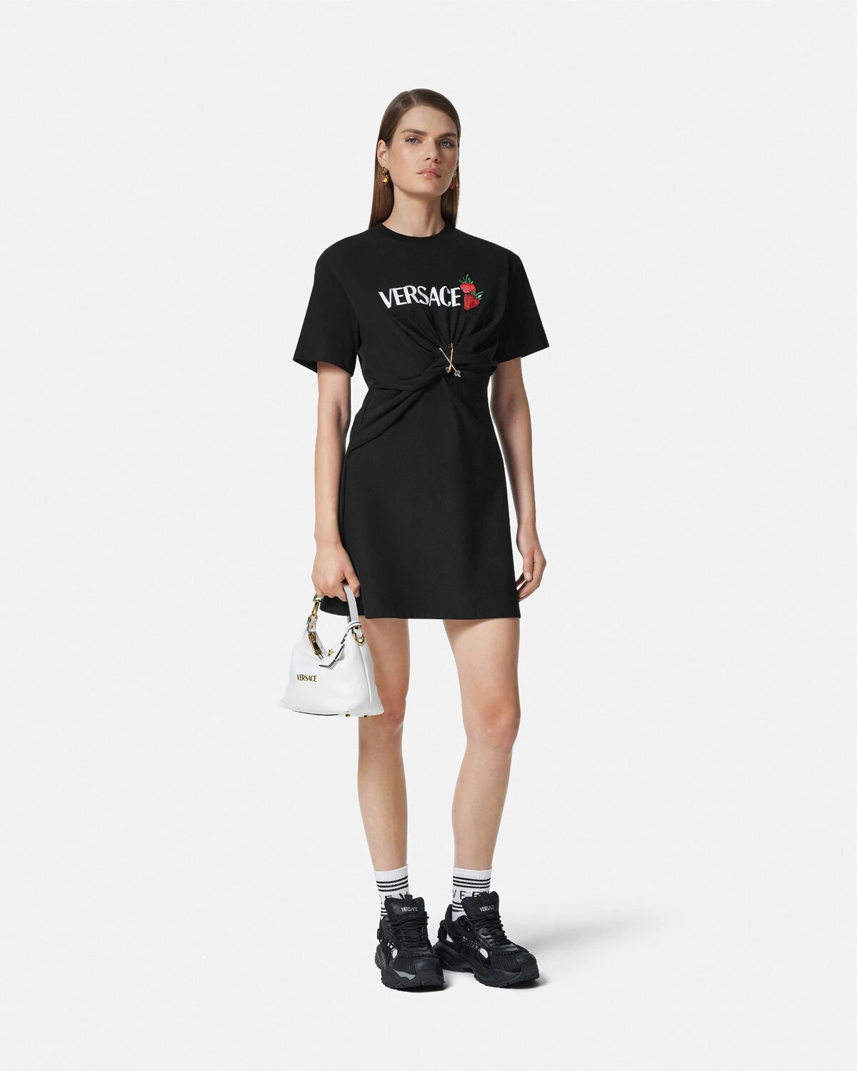 Embroidered Safety Pin T-Shirt Dress - 2