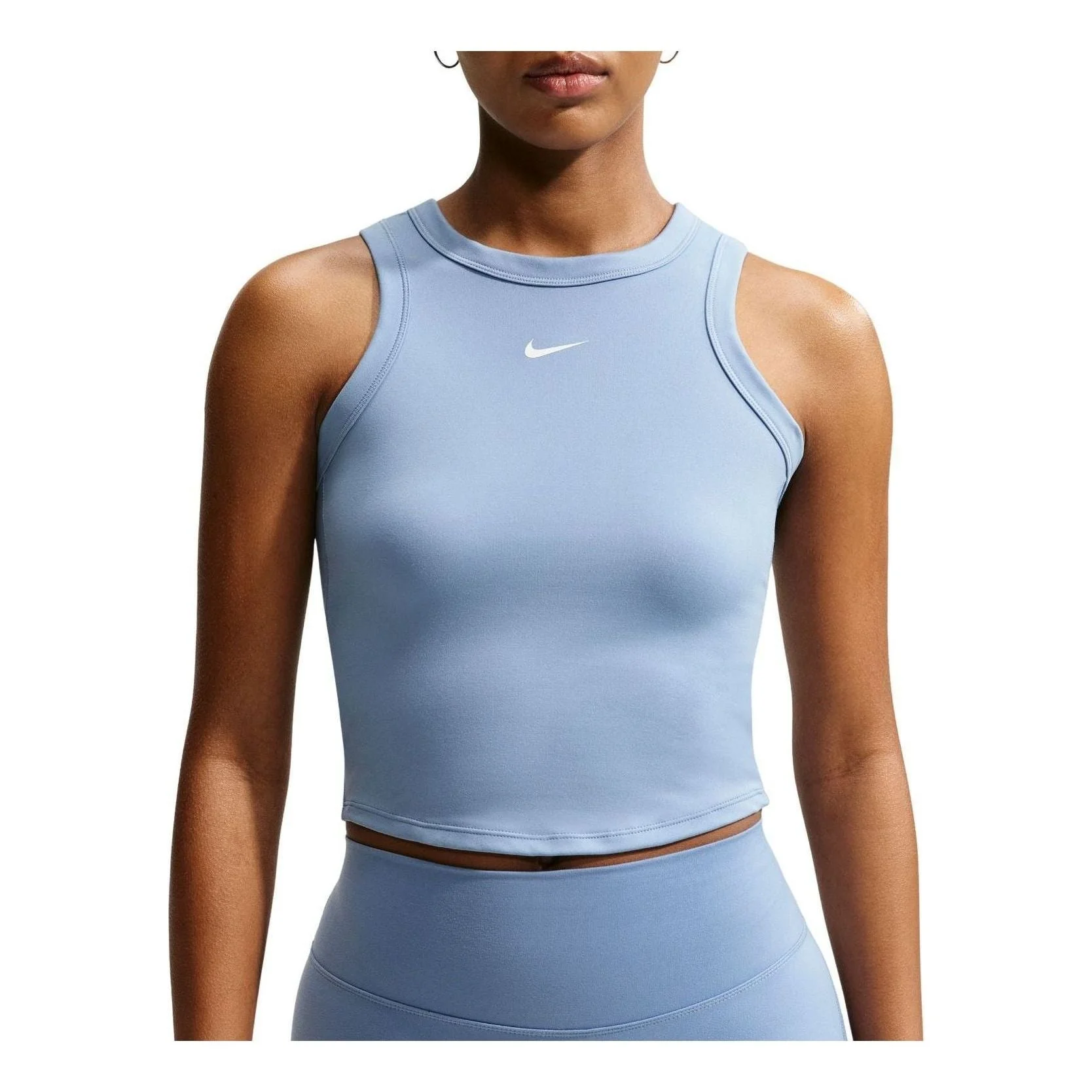 (WMNS) Nike One Fitted Dri-FIT Cropped Tank Top 'Work Blue White' FN2806-486 - 1