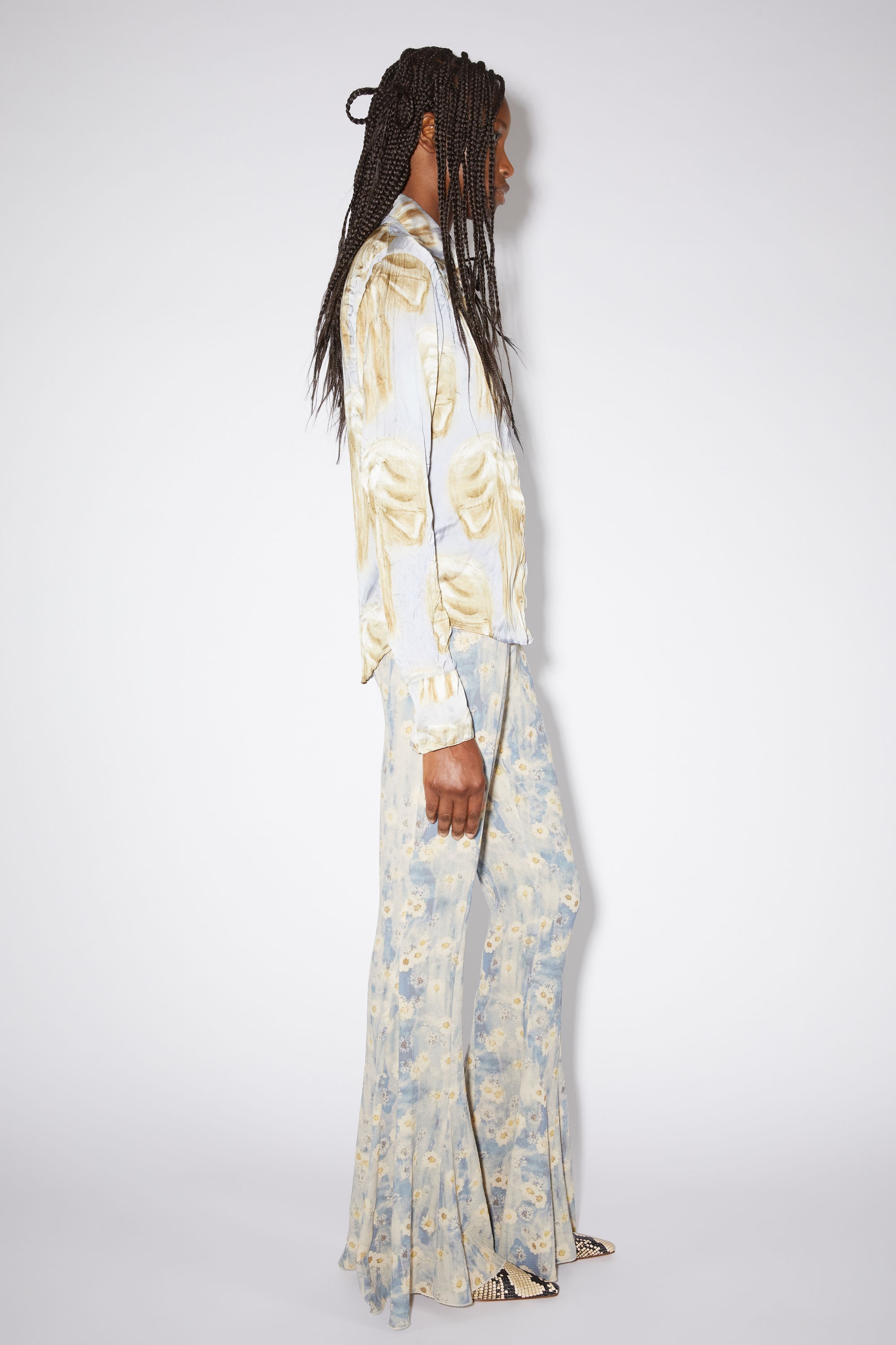 Printed trousers - Blue/beige - 4