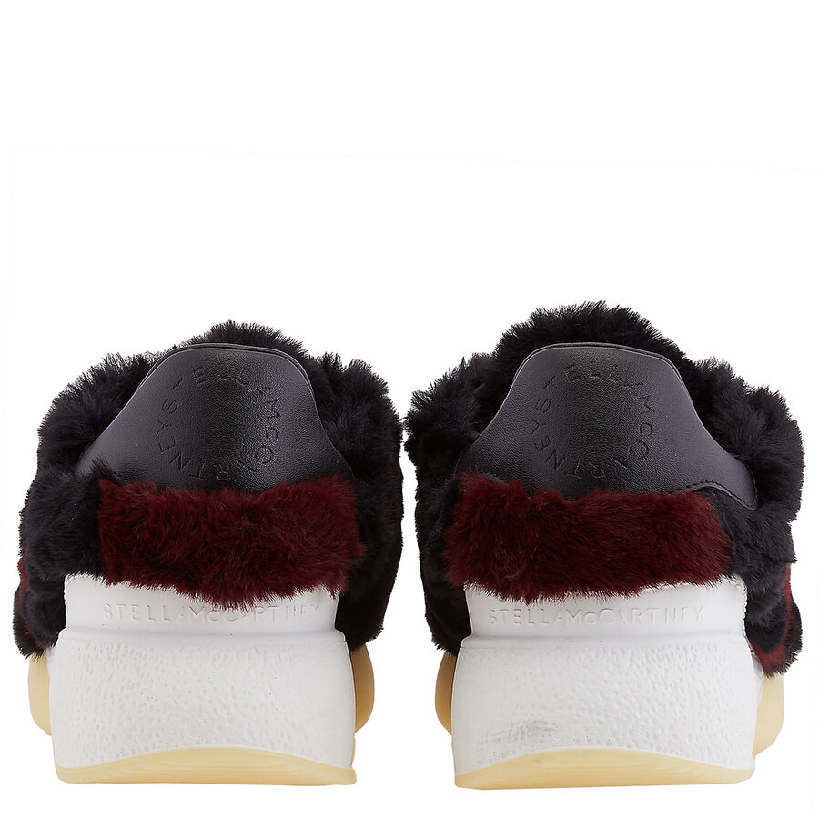 Stella McCartney Black Loop Shaggy Faux-Fur Sneakers - 4